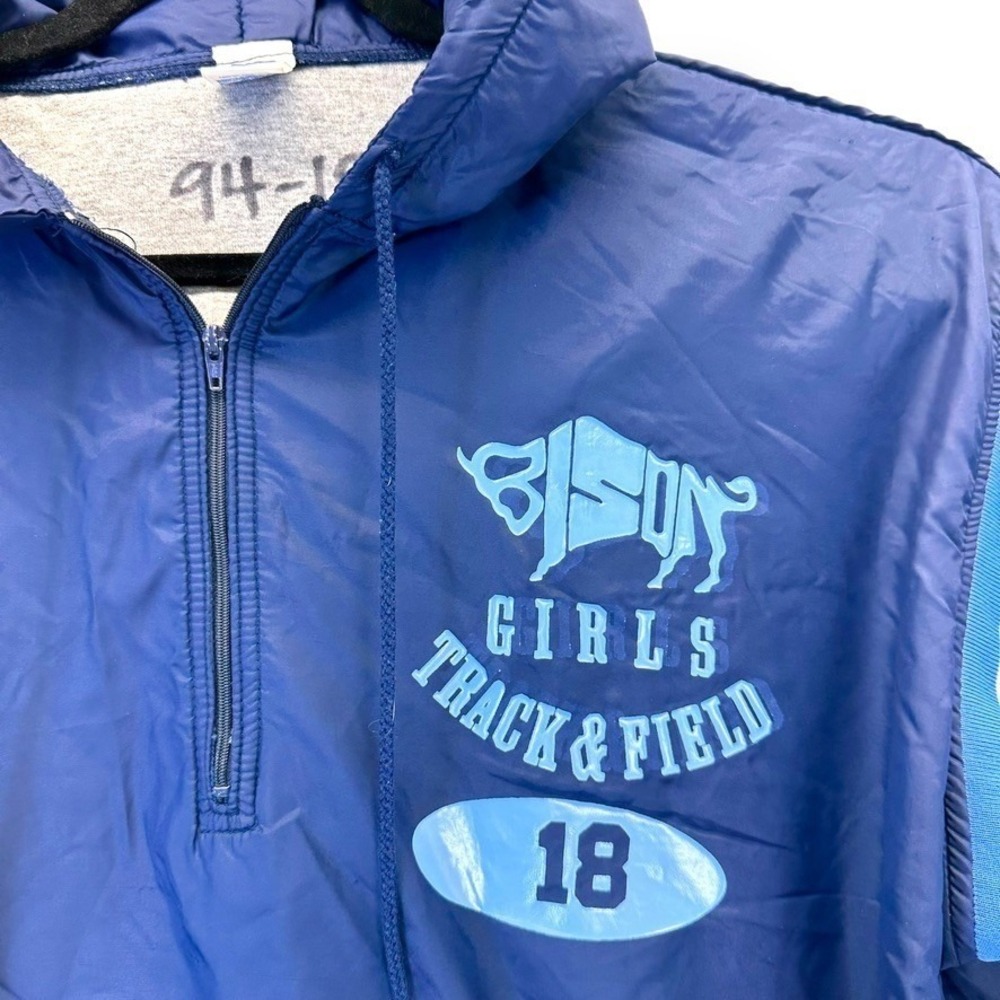 Vtg Russell Athletic Girls XL Bison Track & Field Pullover Jacket School Logo - Picture 3 of 6